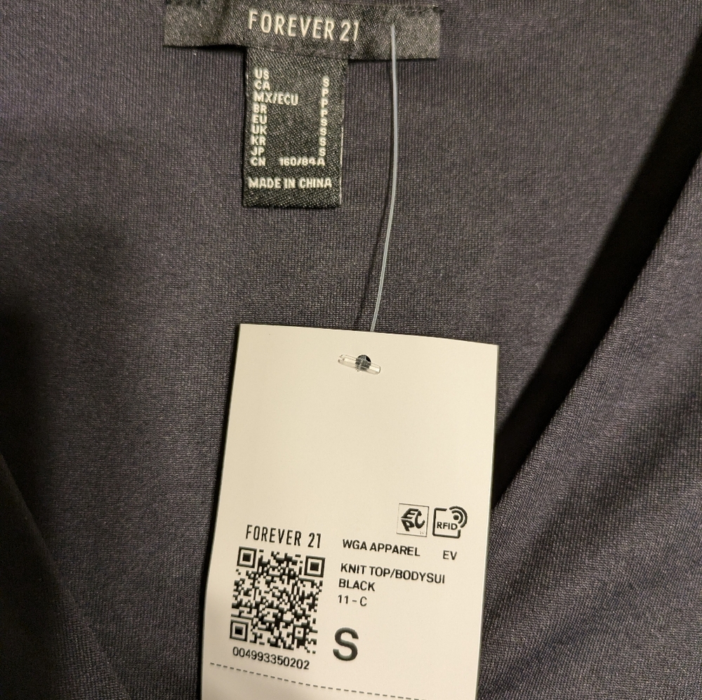 Forever 21 Charcoal Long Sleeve Bodysuit Size Small - Picture 5 of 7